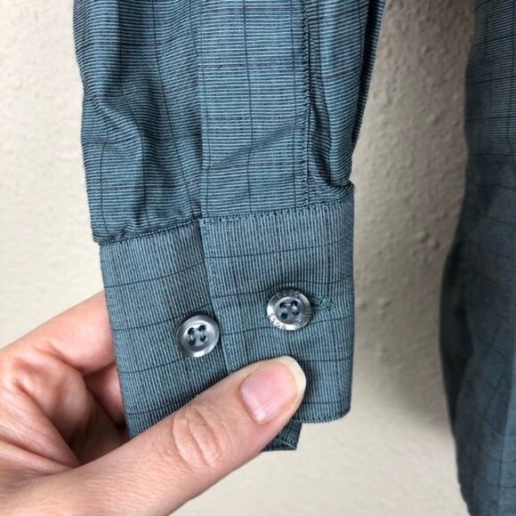 Hugo Boss Blue Plaid Button Down Mens Shirt 17 1/2 Casual Long Sleeve - Picture 3 of 7